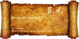 Brauch Anikó névjegykártya